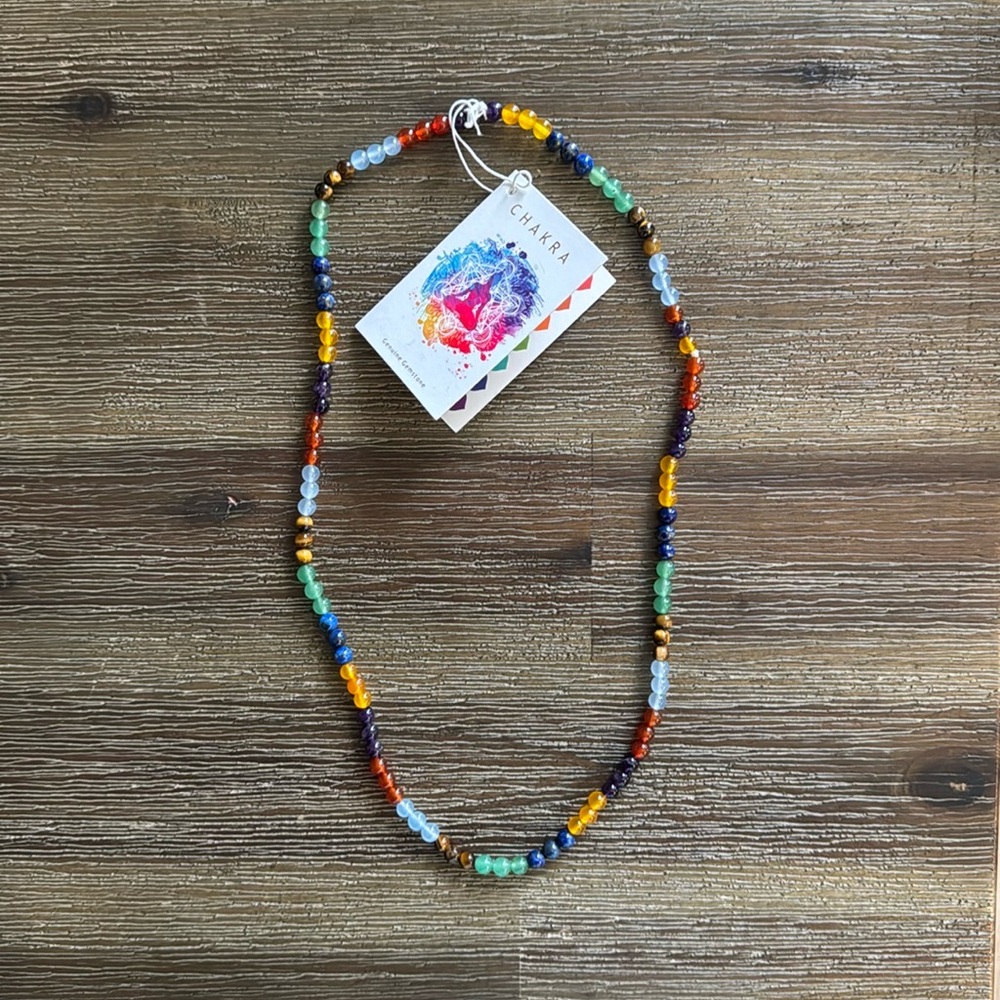 NEW Handmade Multi-Stone Beaded Necklace - Inspired by Chakra Colors